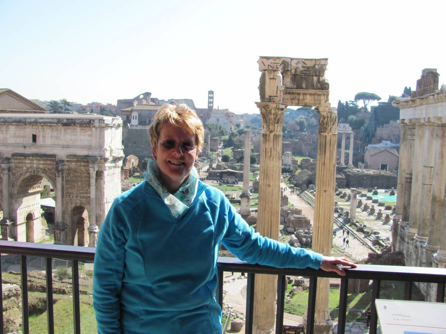 image shows: Alison surveys Rome where much of her research is done