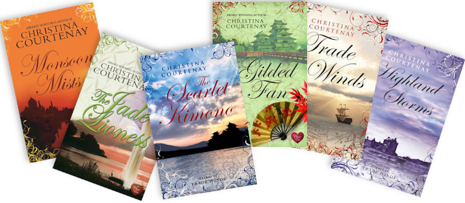 Image linking to the Historical Romance Novels page for details of  and the  on offer there: Christina has written two historical romance trilogies.  Read about the books she has written in this category.