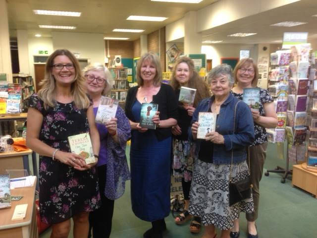 image shows: All the panellists (courtesy of Nicola) â€“ from left to right â€“ Teresa, Alison, Louise, me, Jean and Nicola