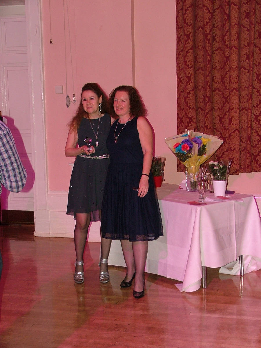 image shows: Receiving the Award for Best Historical Read at the FoR from Sue Moorcroft, Last Year's Winner