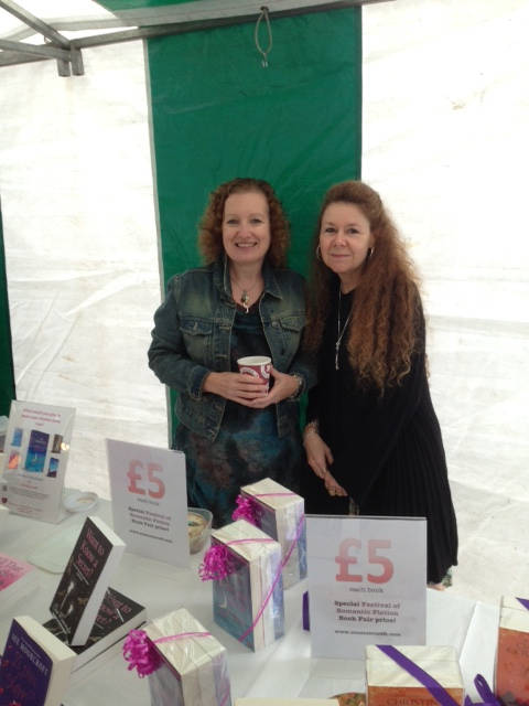 image shows: Scenes from and friends in the book tent at the Festival of Romantic Fiction 2014