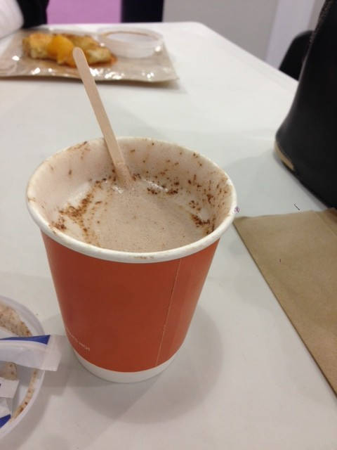 image shows: After three days of walking around, some hot chocolate was needed