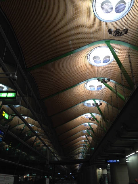 image shows: Another view of the amazing roof on the airport in Madrid