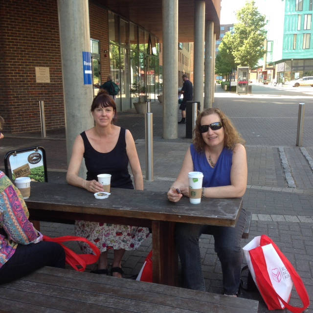 image shows: Gill-Marie Stewart and Sue Moorcroft chilling