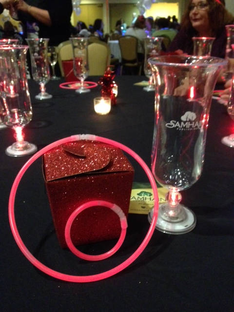 image shows: Place setting at the heroes and villains party