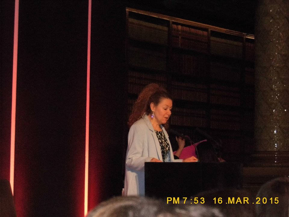 image shows: Making a speech at the 2015 RoNAs in the Gladstone Library