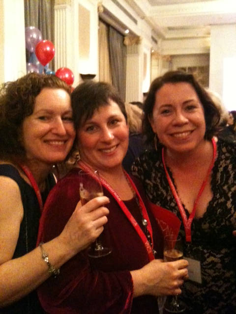 image shows: Sue Moorcroft with Suzannah & Brigid Coady at the RoNAs, 2013