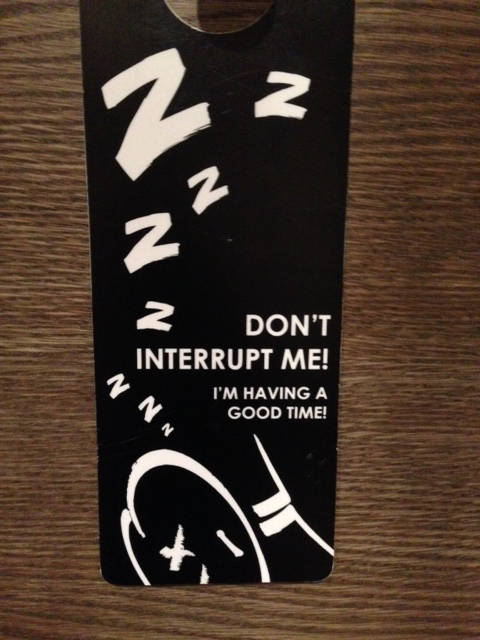 image shows: Nicer Than Your Average Do Not Disturb Sign