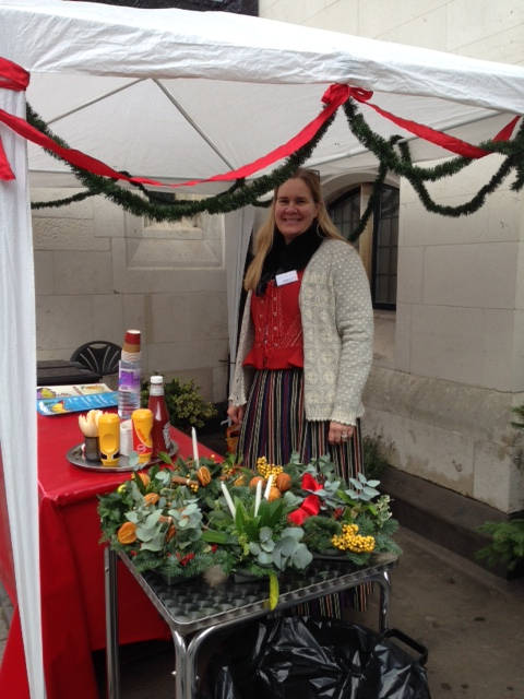 image shows: Christmas Fair stalls outside the Swedish Church