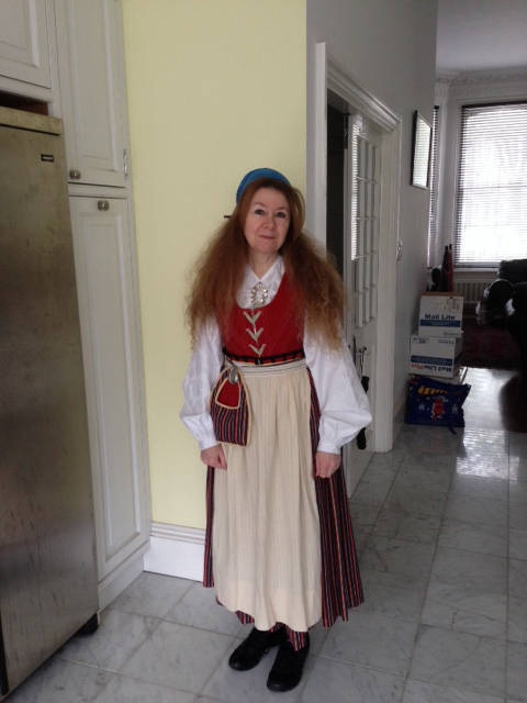 image shows: Christina in traditional Swedish dress