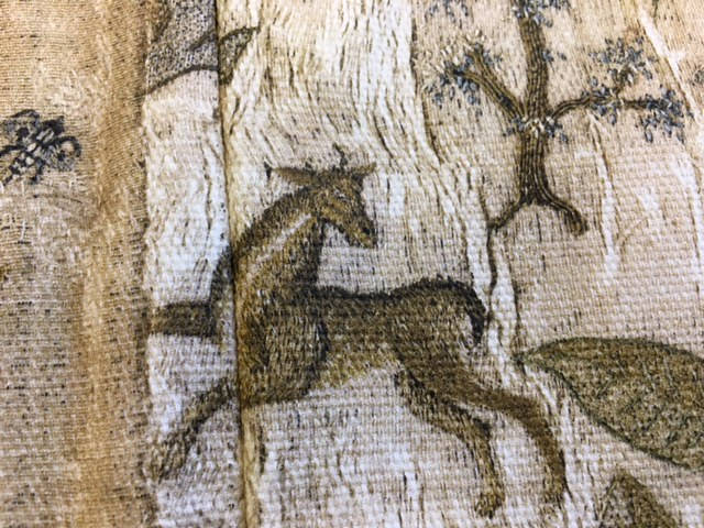 image shows: Detail from the lovingly restored Bacton Altar Cloth