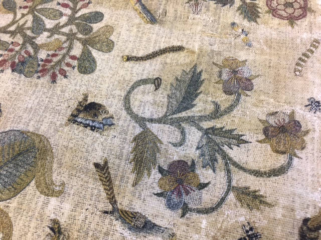 image shows: Detail from the lovingly restored Bacton Altar Cloth