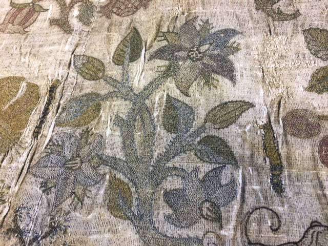 image shows: Detail from the lovingly restored Bacton Altar Cloth