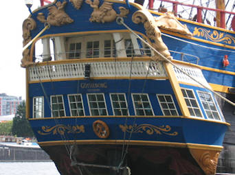 image shows: The Götheborg's Beautiful Aft View