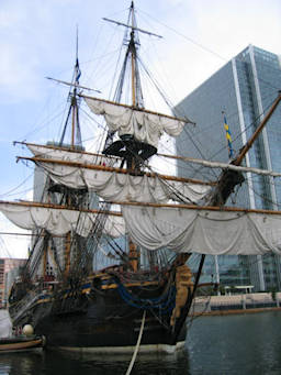 image shows: The Götheborg Moored at West India Dock, London