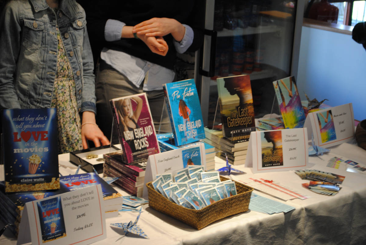 image shows: The Young Adult Books being launched by Gill, Anne-Marie, Katy and Me in Scotland